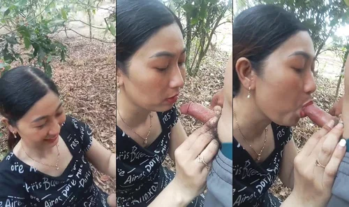 Chị gái giáo viên đưa ra vườn nhà bú cu hòa mình với thiên nhiên